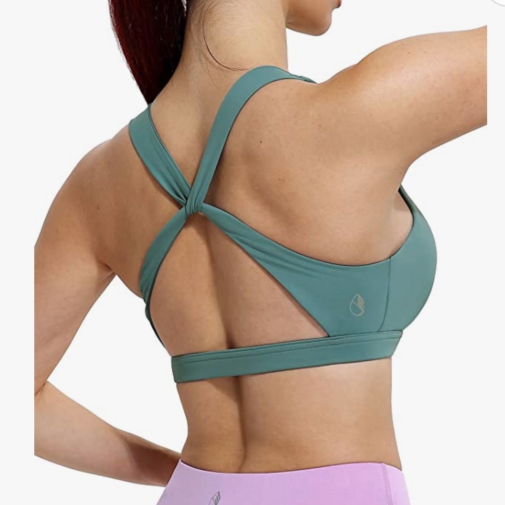 Open back sports bra